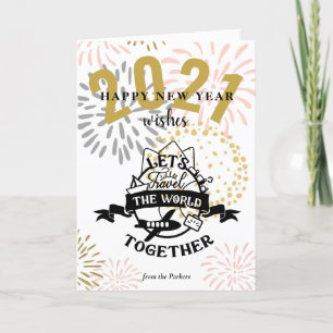 Cartes Pour Fêtes Annuelles 2021 SOUHAITS   Voyageons ensemble dans le monde