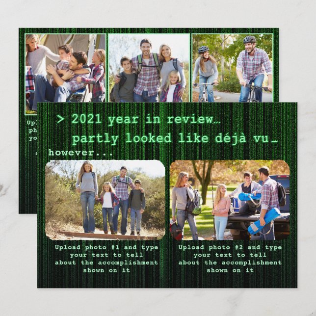 Cartes Pour Fêtes Annuelles 2021 Year dans Review Family Photo Collage Christm (Devant / Derrière)