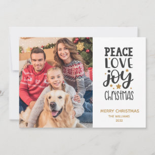 Cartes Pour Fêtes Annuelles 2022 Peace Love Joy Photo Noël