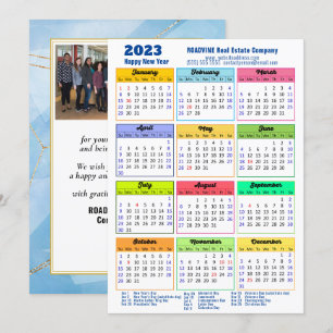 Cartes Pour Fêtes Annuelles 2023 Calendrier annuel moderne Photo d'entreprise 