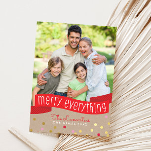 Cartes Pour Fêtes Annuelles 2023 FAMILLE PHOTO mignon confetti tout