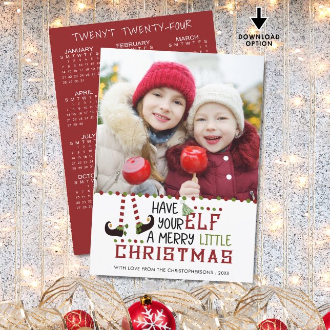 Cartes Pour Fêtes Annuelles 2023 Jote Elf Merry Little Christmas Calendrier 20 (Créateur téléchargé)