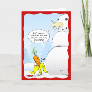 Cartes Pour Fêtes Annuelles 2023 Noël Banane Karaté Carotte Bonhomme de neige 