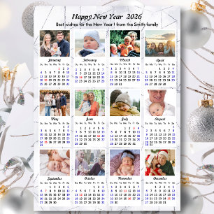 Cartes Pour Fêtes Annuelles 2023 Silver Gold Modern Family 12 Calendrier photo