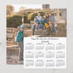 Cartes Pour Fêtes Annuelles 2025 Calendrier 2 Photos personnalisées Bonne anné