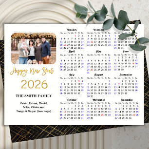Cartes Pour Fêtes Annuelles 2025 Calendrier Elegant Gold Parties scintillant S
