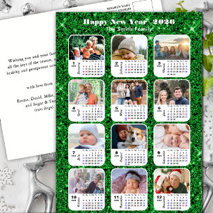 Cartes Pour Fêtes Annuelles 2025 Calendrier Famille moderne 12 Photo Parties s