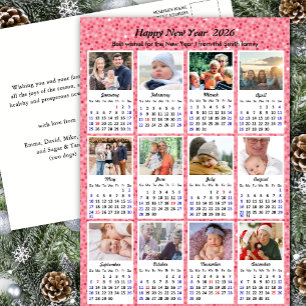 Cartes Pour Fêtes Annuelles 2025 Calendrier Famille moderne 12 Photo Parties s