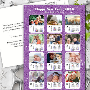 Cartes Pour Fêtes Annuelles 2025 Calendrier Famille moderne Photo Parties scin