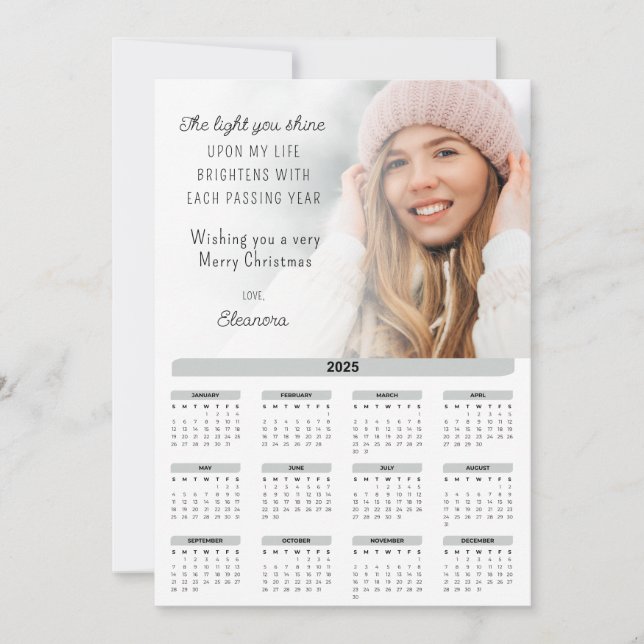 Cartes Pour Fêtes Annuelles 2025 Calendrier Photo Motivational Christmas Card (Devant)