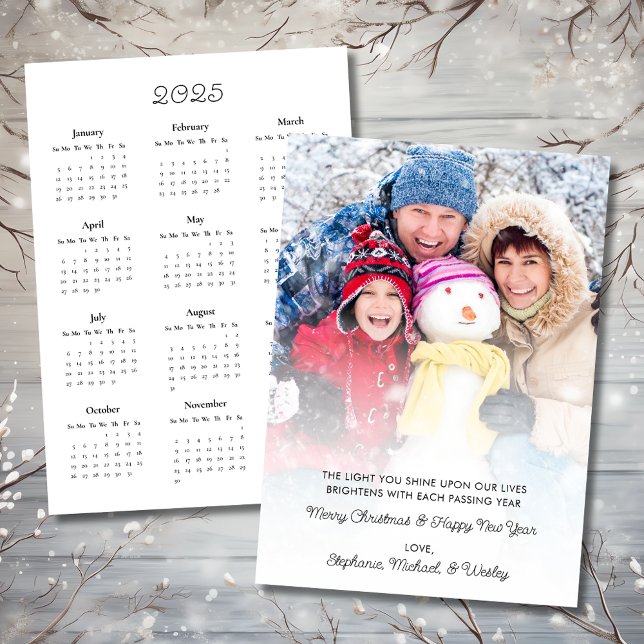 Cartes Pour Fêtes Annuelles 2025 Calendrier Photo Motivational Christmas Card (2025 Calendar Photo Motivational Christmas Card)