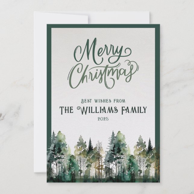 Cartes Pour Fêtes Annuelles 2025 Personalized Merry Christmas Card with Photo (Devant)