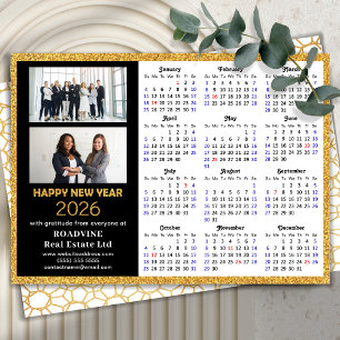 Cartes Pour Fêtes Annuelles 2026 Calendrier Entreprise 2 Photo moderne Black G