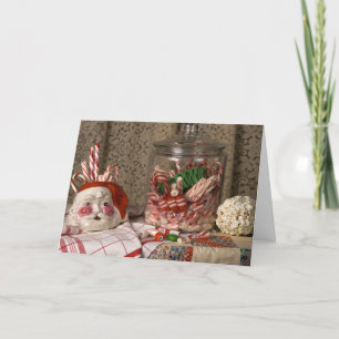 Cartes Pour Fêtes Annuelles 2345 Père Noël Vase & Sucres de canne Noël