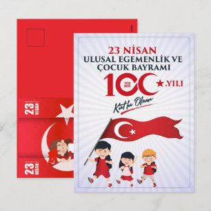 Cartes Pour Fêtes Annuelles 23 Nisan Çocuk Bayrami Fête Joyeuse Pour les Enfan