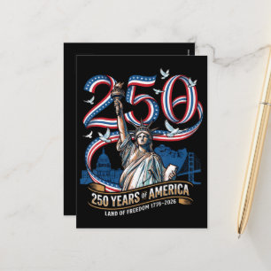 Cartes Pour Fêtes Annuelles 250 Ans Anniversaire Amérique 1776 2026 