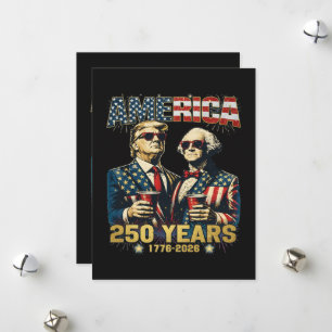 Cartes Pour Fêtes Annuelles 250 ans d'Amérique Anniversaire 250e Trump 