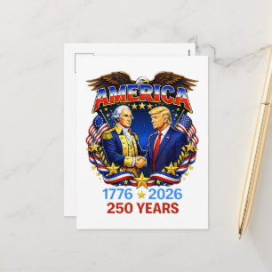 Cartes Pour Fêtes Annuelles 250 Ans d'Amérique Anniversaire 250ème