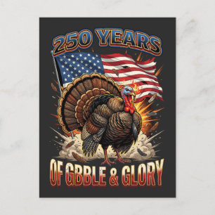 Cartes Pour Fêtes Annuelles 250 Ans d'Art de Dindon Gobble & Glory