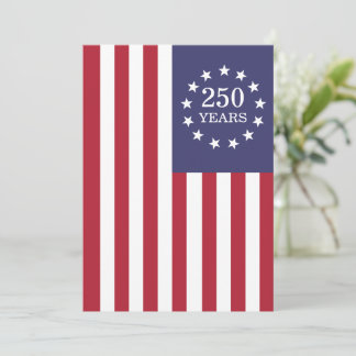 Cartes Pour Fêtes Annuelles 250e anniversaire d'Amérique Patriotique USA Indép