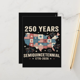Cartes Pour Fêtes Annuelles 250e anniversaire de l'indépendance des États-Unis