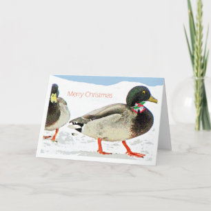 Cartes Pour Fêtes Annuelles 2 canards w cloches n sainte copie-Humour de Noël
