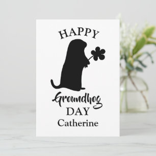 Cartes Pour Fêtes Annuelles 2 février   Joyeux Jour des marmottes Nom personna