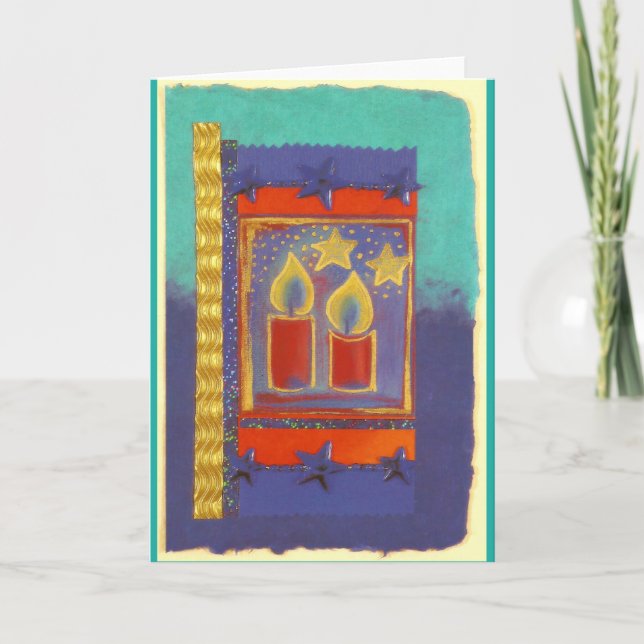 CARTES POUR FÊTES ANNUELLES 2 NOËL DE BOUGIE WEIHNACHTSKERZEN ROUGES (Devant)