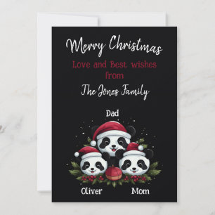 Cartes Pour Fêtes Annuelles 2 parents 1 enfant - Famille de Noël