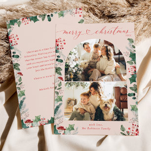 Cartes Pour Fêtes Annuelles 2 Photo Arch Pastel rose Joyeux Noël