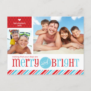 Cartes Pour Fêtes Annuelles 2 PHOTO CHRISTMAS POSTCARD :: Joyeux & lumineux 1