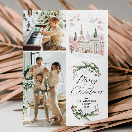 Cartes Pour Fêtes Annuelles 2 Photo Joyeux Noël Elégant Hiver Paris Scène