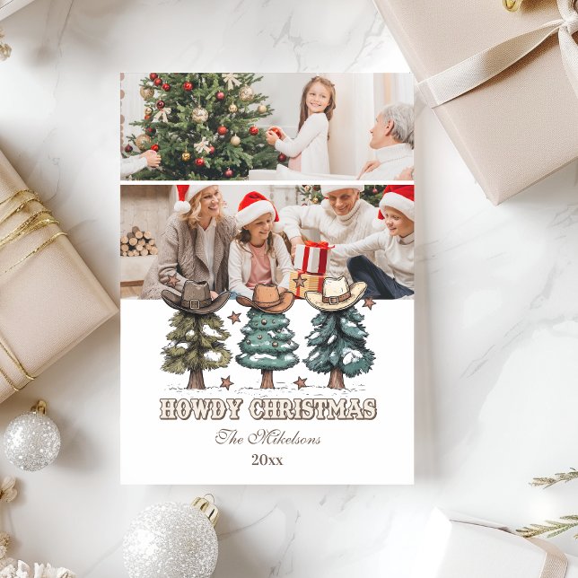 Cartes Pour Fêtes Annuelles 2 photo Noël Western Howdy (Créateur téléchargé)