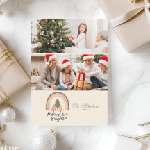 2 Photo Retro Rainbow Merry & Bright