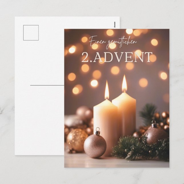 Cartes Pour Fêtes Annuelles 2e Avent (Devant / Derrière)