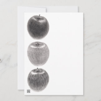 CARTES POUR FÊTES ANNUELLES 3個のりんご　縦