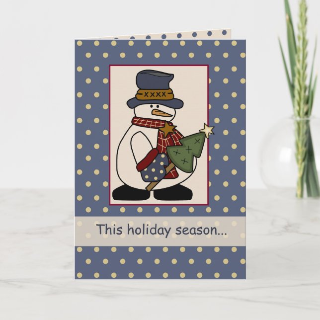 Cartes Pour Fêtes Annuelles 3282 Snowman Holiday Tree (Devant)