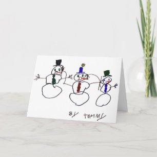 Cartes Pour Fêtes Annuelles 3 bonhommes de neige