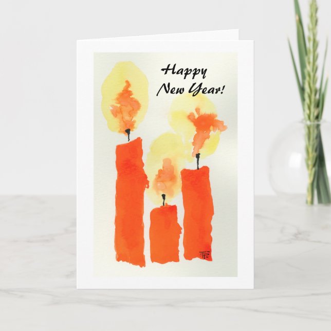 Cartes Pour Fêtes Annuelles 3 bougies. Bonne année ! (Devant)