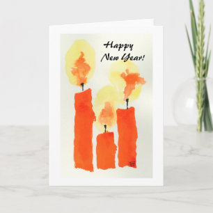 Cartes Pour Fêtes Annuelles 3 bougies.       Bonne année !