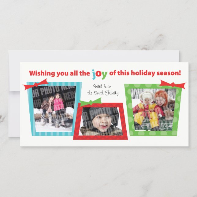 Cartes Pour Fêtes Annuelles 3 cadeau Photocard (Devant)