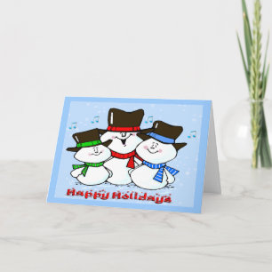 Cartes Pour Fêtes Annuelles 3 Chanteurs de neige