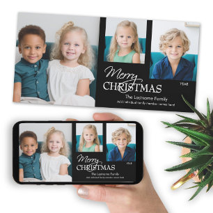 Cartes Pour Fêtes Annuelles 3 Collage photo - Joyeux Noël noir et blanc