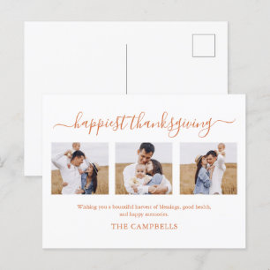 Cartes Pour Fêtes Annuelles 3 Collage photo Script moderne Thanksgiving