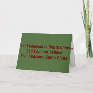 CARTES POUR FÊTES ANNUELLES 3 ÉTAPES D'HOMMES ET SANTA CLAUS POUR SON AMOUR DE