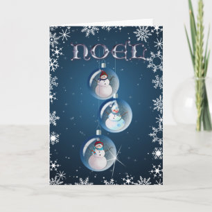 Cartes Pour Fêtes Annuelles 3 ORNAMENTS DE SNOWMEN par Sharon Sharpe