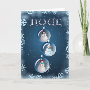 Cartes Pour Fêtes Annuelles 3 ORNAMENTS DE SNOWMEN par Sharon Sharpe