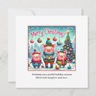 Cartes Pour Fêtes Annuelles 3 petits cochons de Noël