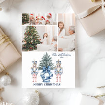 3 Photo Blue Chinoiserie Nutcracker Noël