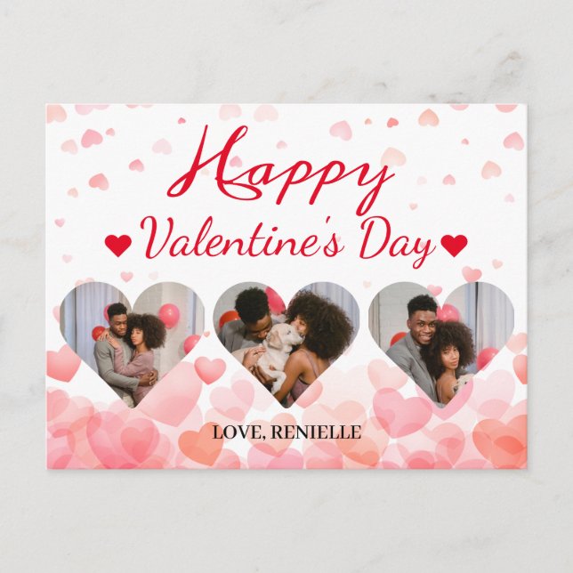 Cartes Pour Fêtes Annuelles 3 photo Collage cardiaque valentines jour couple (Devant)